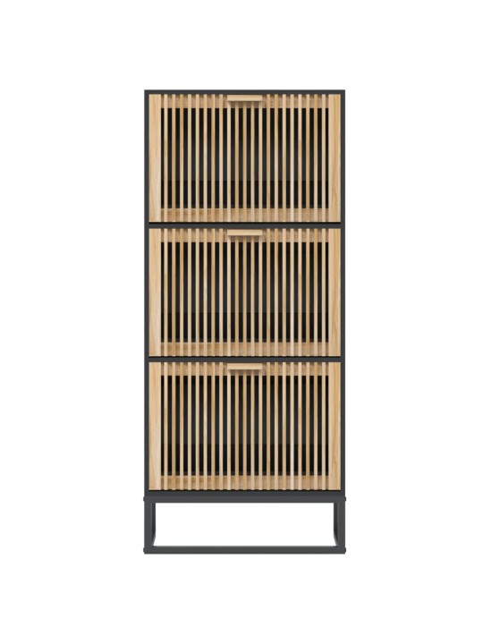 Botník černý 52 x 25 x 120 cm kompozitní dřevo