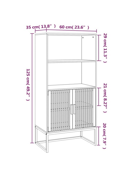 Highboard bílý 60 x 35 x 125 cm kompozitní dřevo