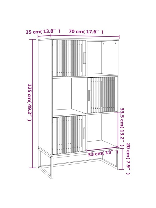 Highboard černý 70 x 35 x 125 cm kompozitní dřevo