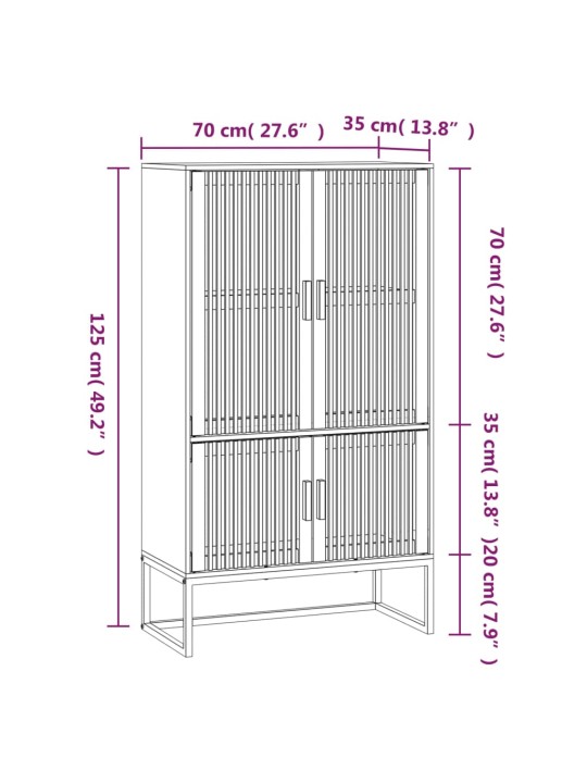 Highboard bílý 70 x 35 x 125 cm kompozitní dřevo