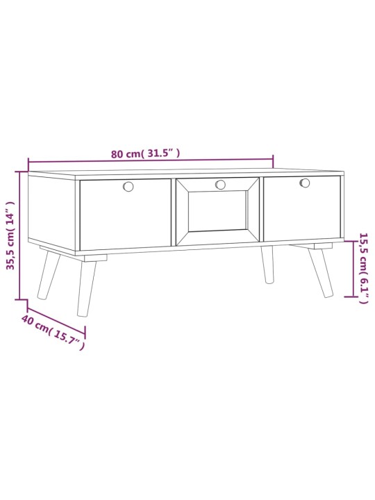 Konferenční stolek se zásuvkami 80x40x35,5 cm kompozitní dřevo