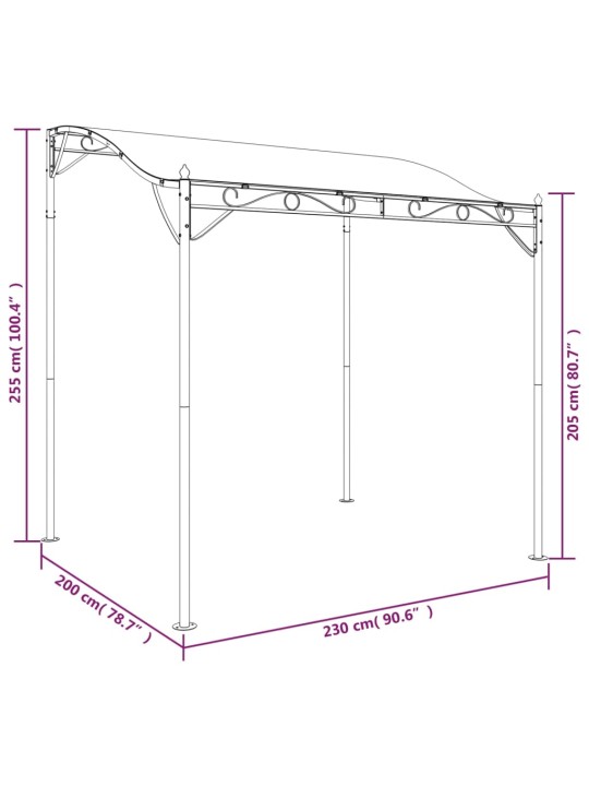 Stříška krémová 2 x 2,3 m 180 g/m² textil a ocel