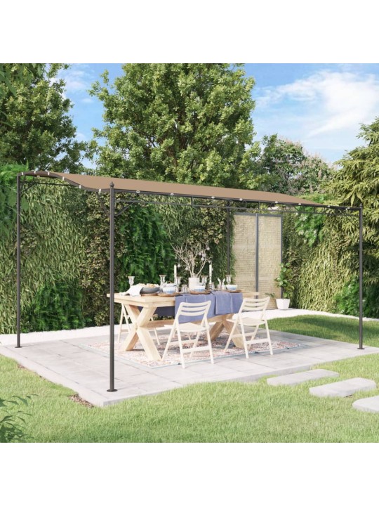 Stříška taupe 4 x 3 m 180 g/m² textil a ocel