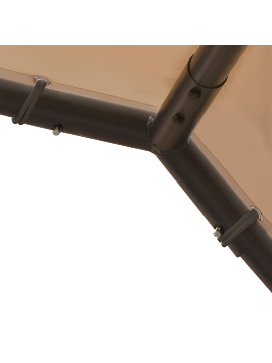Stříška béžová 3 x 3 m ocel a textil