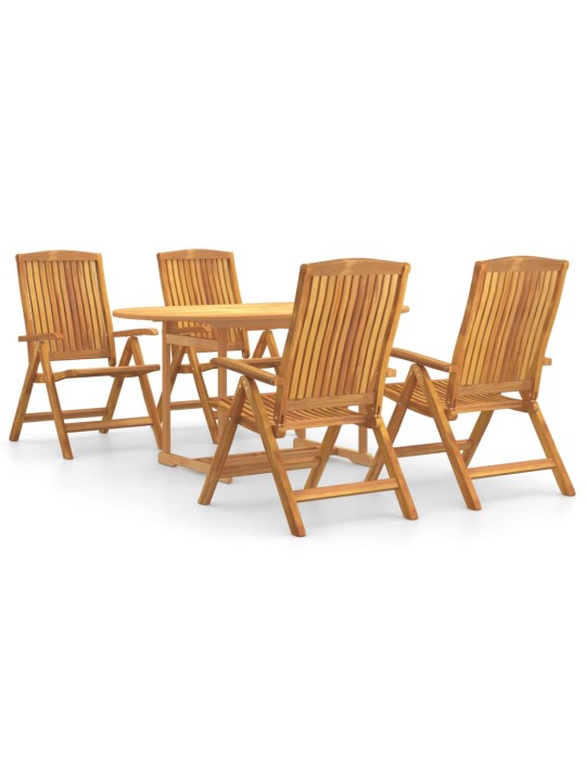 5dílný zahradní jídelní set masivní teakové dřevo