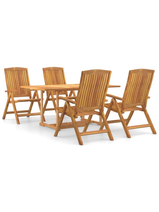 5dílný zahradní jídelní set masivní teakové dřevo