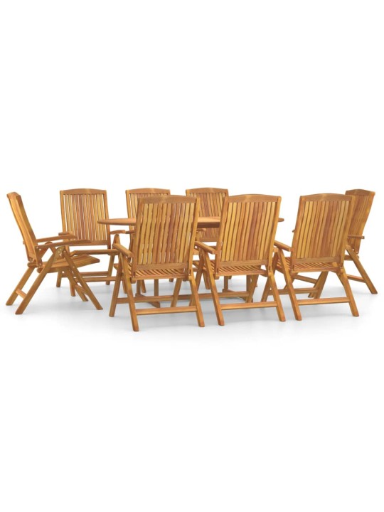 9dílný zahradní jídelní set masivní teakové dřevo