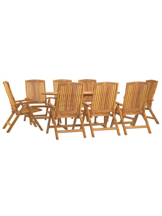 9dílný zahradní jídelní set masivní teakové dřevo