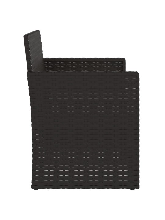 Zahradní lavice s poduškami černá 105 cm polyratan