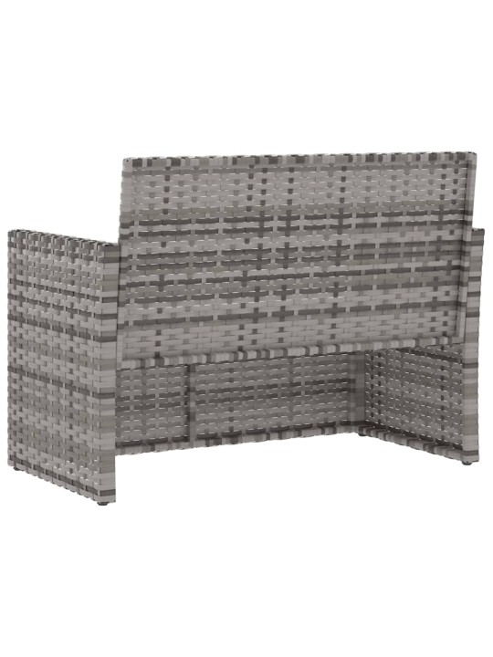 Zahradní lavice s poduškami šedá 105 cm polyratan