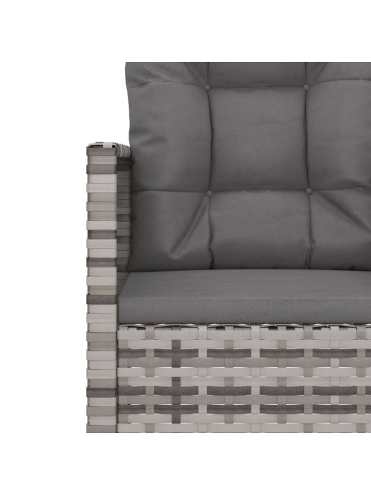 Zahradní lavice s poduškami šedá 105 cm polyratan