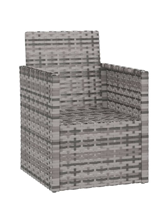 Zahradní křeslo s poduškou šedé polyratan