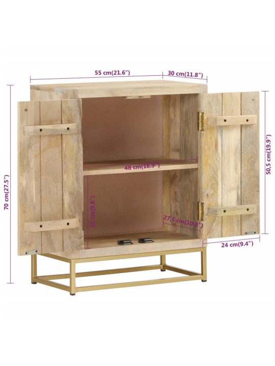 Příborník se 2 dvířky 55x30x70 cm masivní mangovníkové dřevo