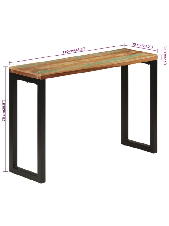 Konzolový stolek 110 x 35 x 75 cm masivní recyklované dřevo