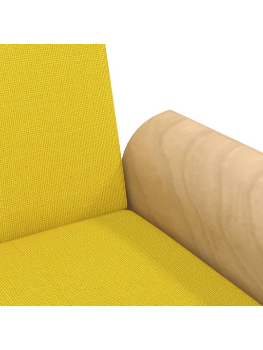 Rozkládací pohovka s područkami světle žlutá textil