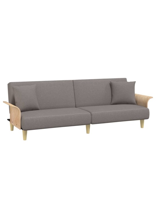 Rozkládací pohovka s područkami taupe textil