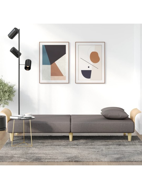 Rozkládací pohovka s područkami taupe textil