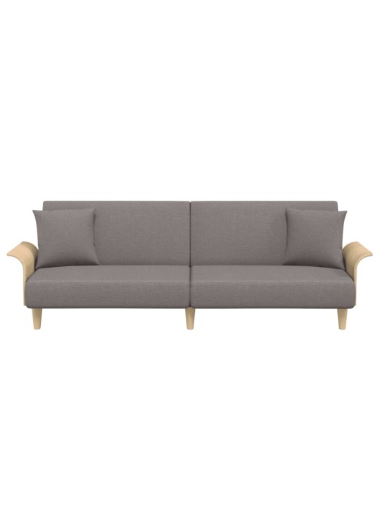 Rozkládací pohovka s područkami taupe textil
