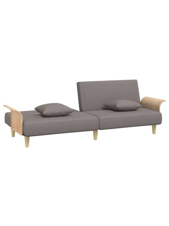 Rozkládací pohovka s područkami taupe textil
