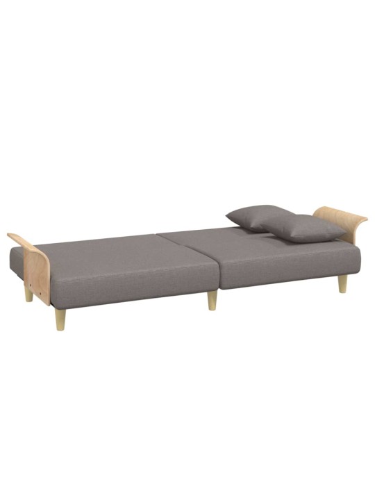 Rozkládací pohovka s područkami taupe textil