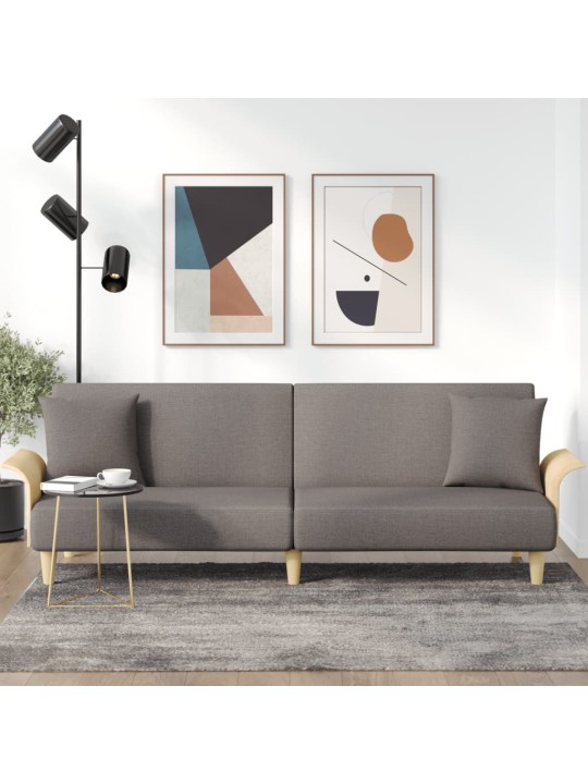 Rozkládací pohovka s područkami taupe textil