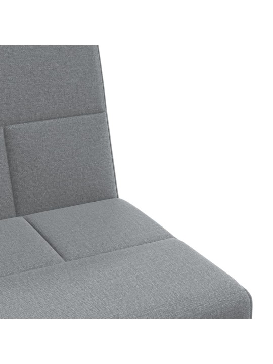 Rozkládací pohovka s držáky na nápoje světle šedá textil