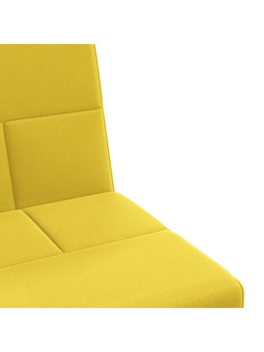 Rozkládací pohovka s držáky na nápoje světle žlutá textil