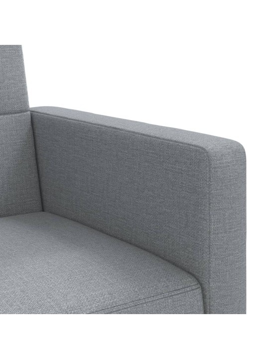 Rozkládací pohovka s poduškami světle šedá textil