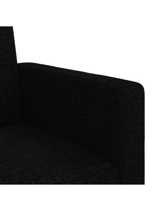 Rozkládací pohovka s poduškami černá textil