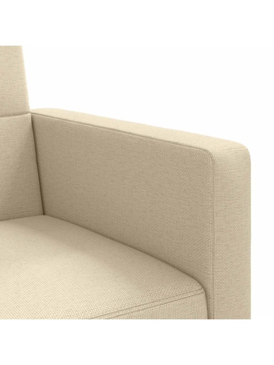 Rozkládací pohovka s poduškami krémová textil