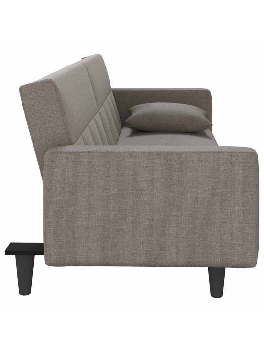 Rozkládací pohovka s poduškami taupe textil
