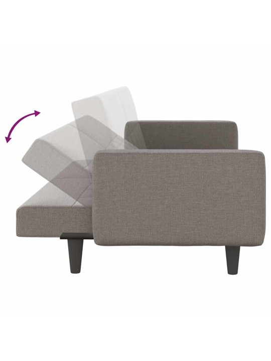 Rozkládací pohovka s poduškami taupe textil