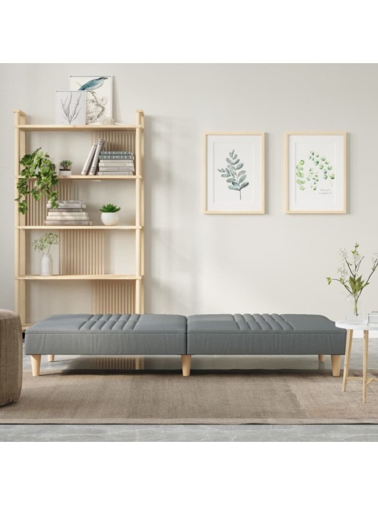 Rozkládací pohovka světle šedá textil