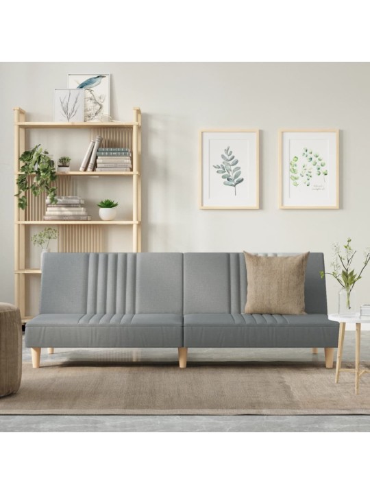Rozkládací pohovka světle šedá textil