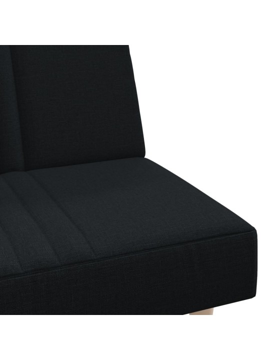 Rozkládací pohovka černá textil