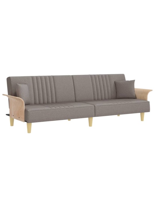 Rozkládací pohovka s područkami taupe textil
