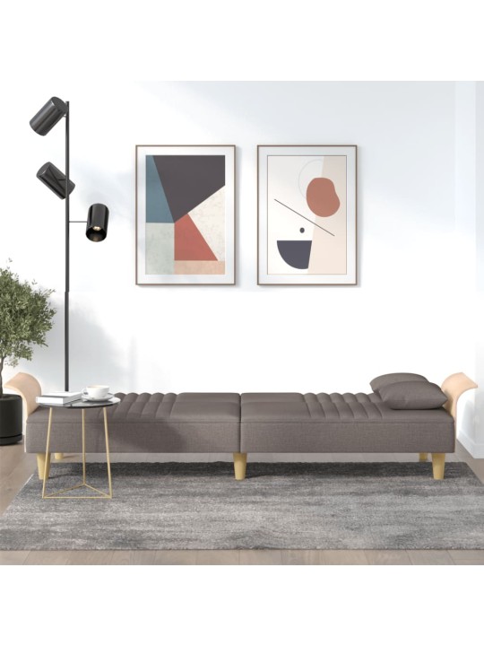 Rozkládací pohovka s područkami taupe textil