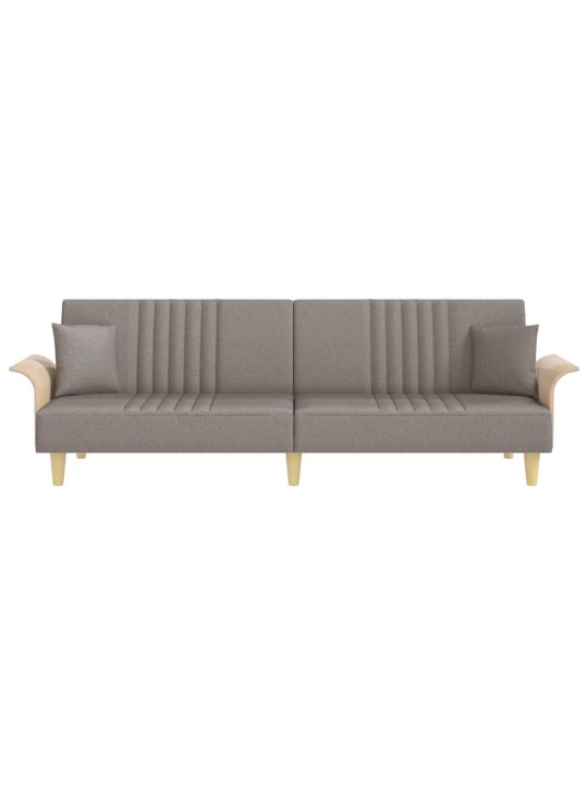 Rozkládací pohovka s područkami taupe textil
