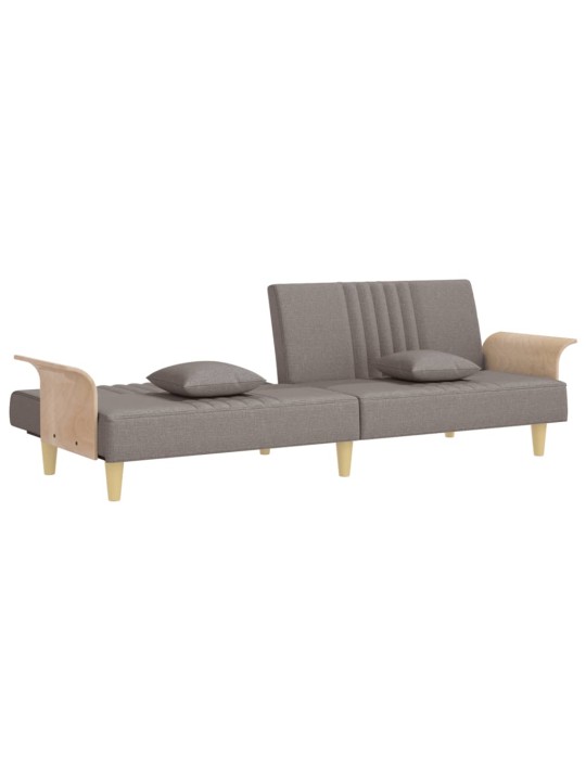Rozkládací pohovka s područkami taupe textil