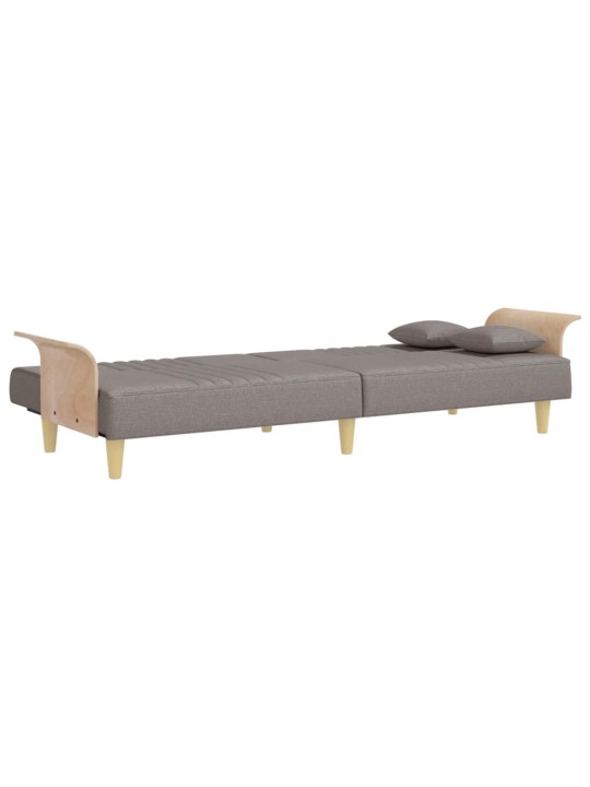 Rozkládací pohovka s područkami taupe textil