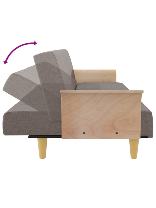 Rozkládací pohovka s područkami taupe textil