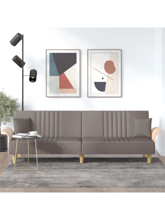 Rozkládací pohovka s područkami taupe textil