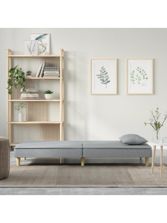 Rozkládací pohovka světle šedá textil