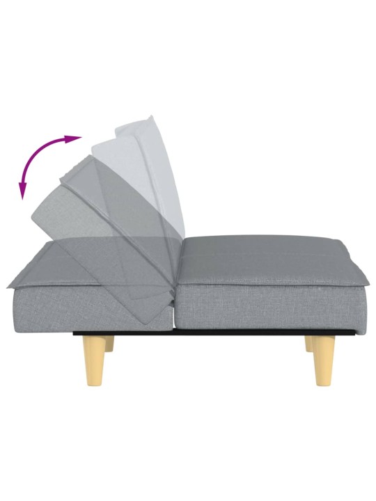 Rozkládací pohovka světle šedá textil