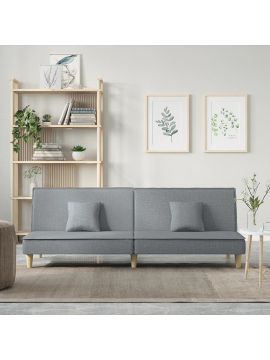 Rozkládací pohovka světle šedá textil