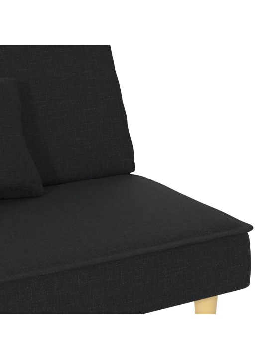 Rozkládací pohovka černá textil