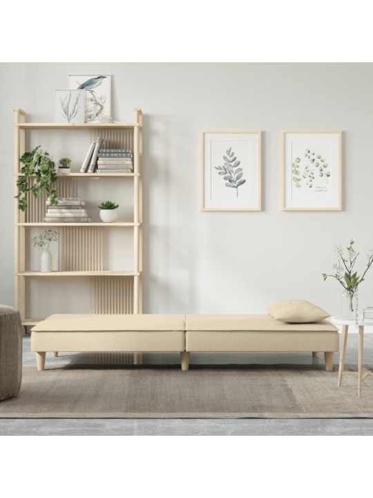Rozkládací pohovka krémová textil