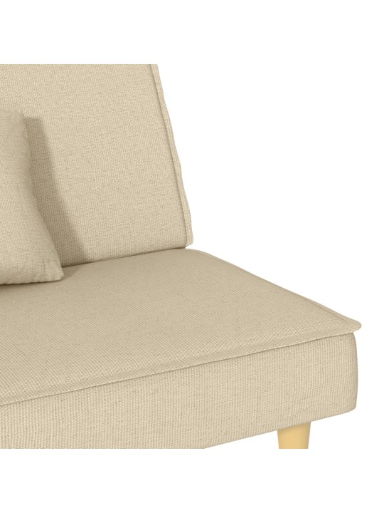 Rozkládací pohovka krémová textil
