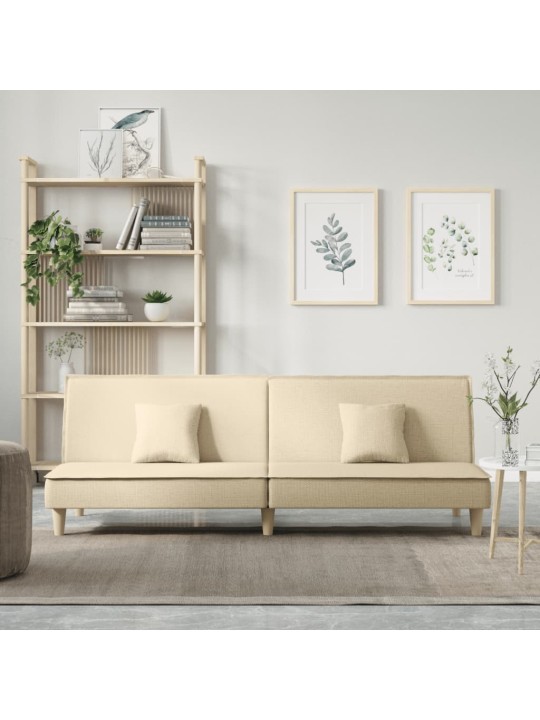 Rozkládací pohovka krémová textil
