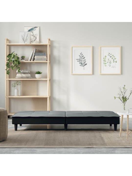 Rozkládací pohovka světle šedá textil
